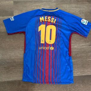 Men’s Leo Messi Barcelona Soccer Authentic Nike Rakuten Jersey Shirt #10 Medium